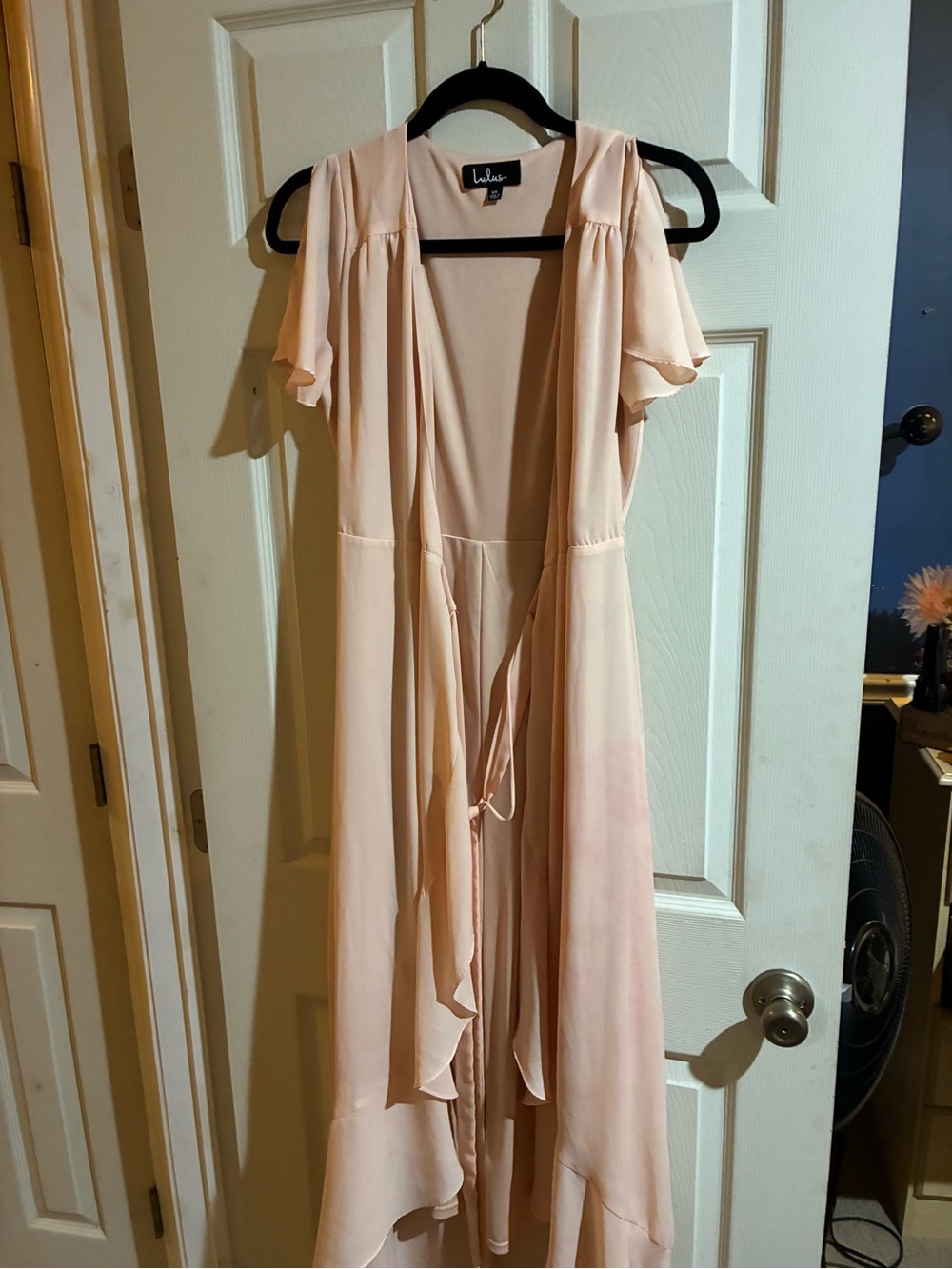 Lulu's Soft Blush High-Low Ruffle Wrap Dress - Picture 2 of 4